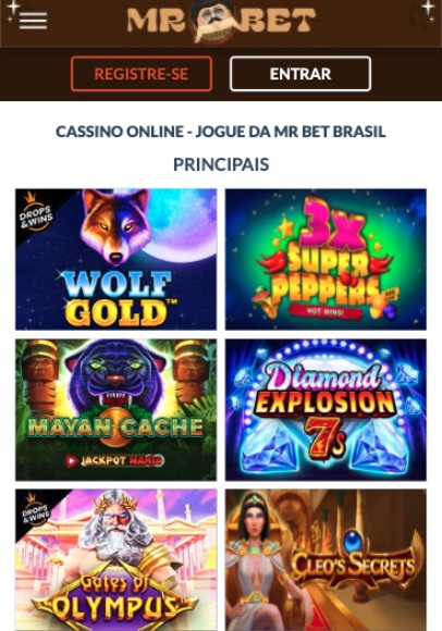 Slots disponíveis no Mr Bet app para Android